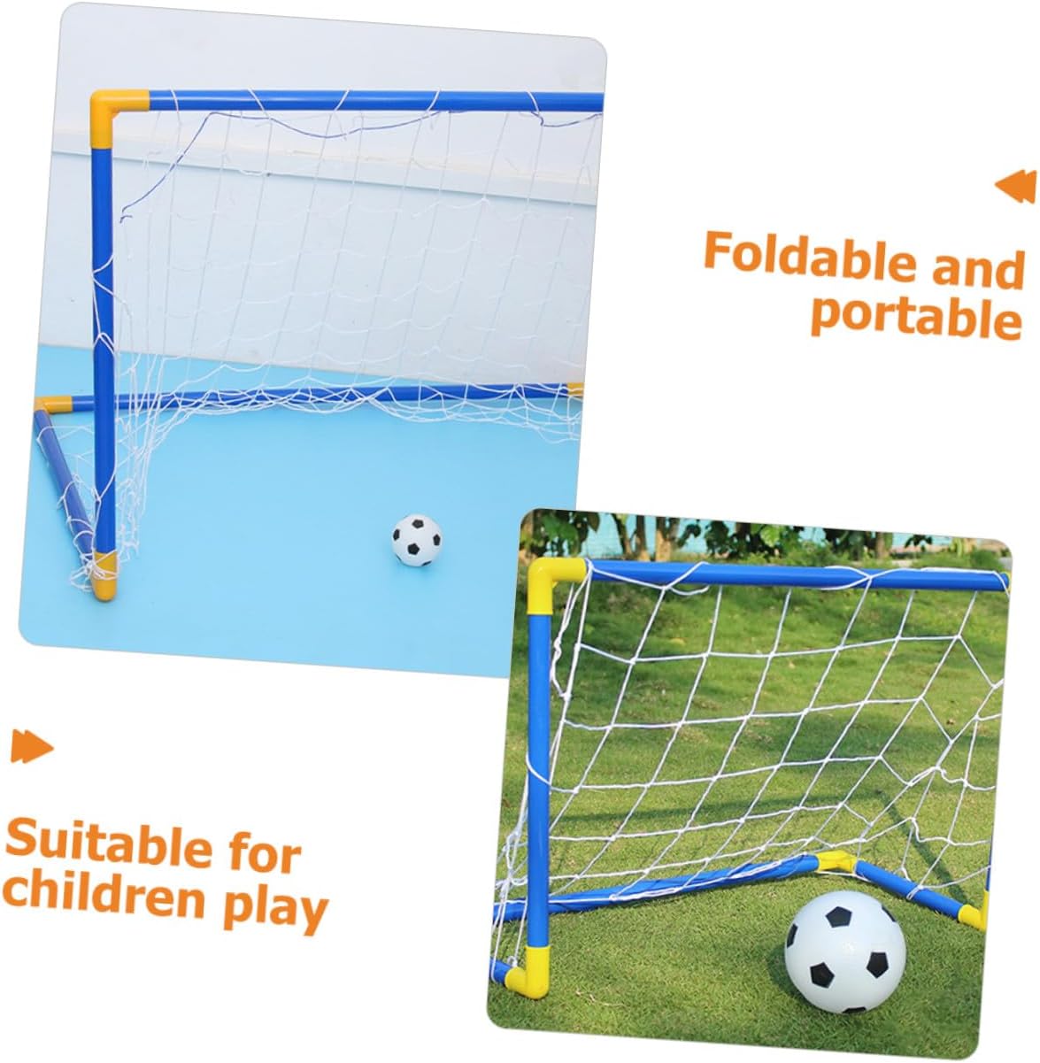 Outanaya Portable Foldable Soccer Goal Plastic Mini Football Gate for Outdoor Indoor Training Lightweight Collapsible Goal Net for Youth Sports Equipment