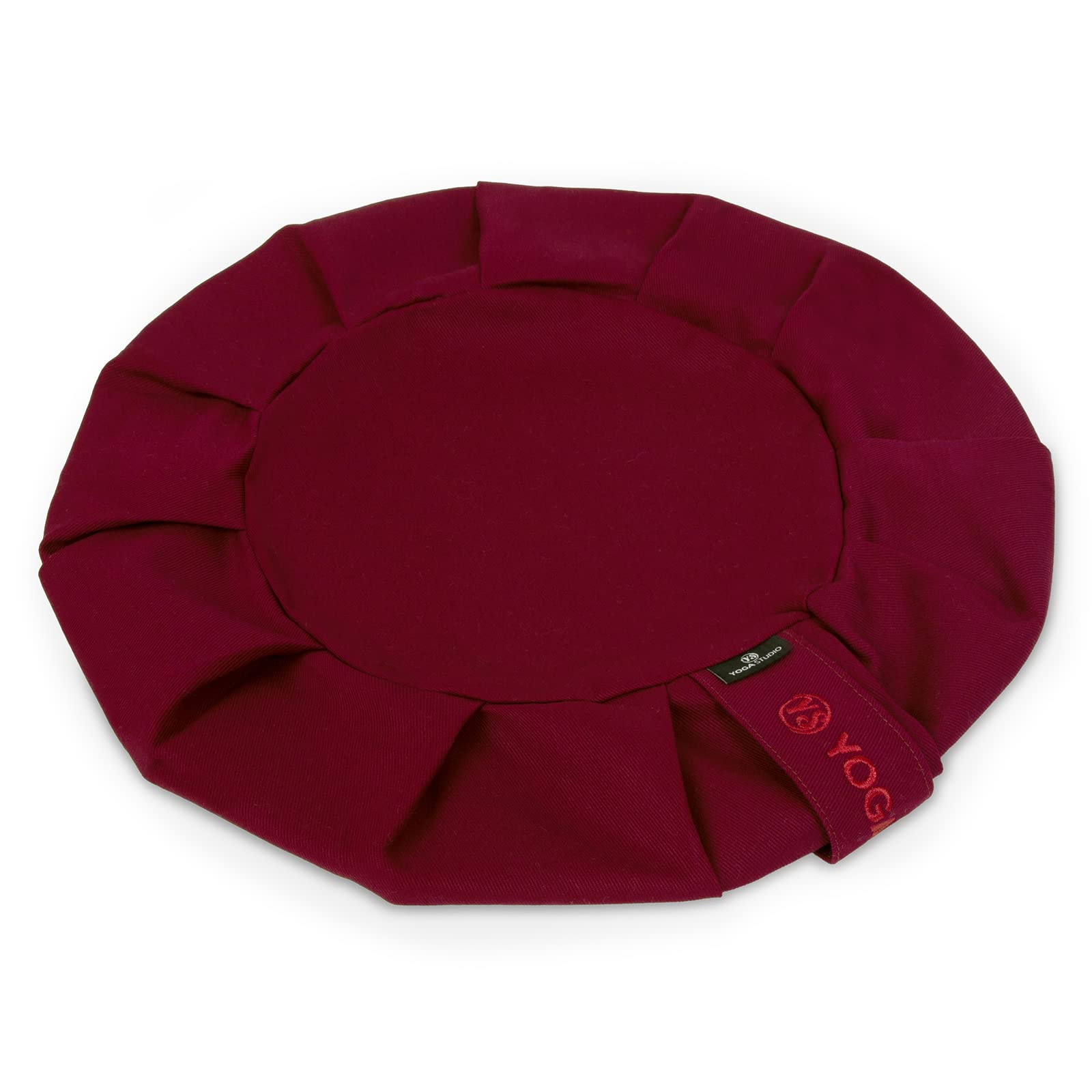 Yoga Studio Ricambio EU Round Zafu Cuscino Meditazione | Cotone Biologico | Rivestimento Rimovibile Lavabile | Maniglia per il Trasporto