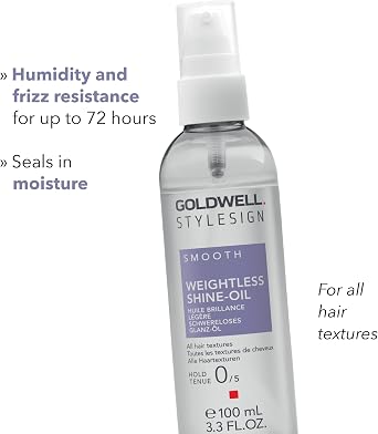 Goldwell StyleSign Weightless Shine-Oil, For All Hair Types, Ultra-High Shine & Frizz Control, Humidity & Frizz Resistance up to 72h, Vegan, 100ml