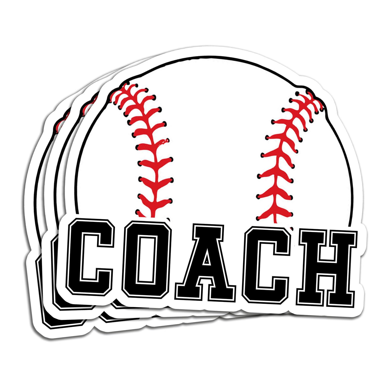 Photo 1 of (3Pcs) Baseball Coach Sticker Sport Decals Gift for Baseball Lovers Baseball Team Waterproof Vinyl Stickers for Books Laptops Phone Water Bottles Tumbler Cup Kindle 3 Inch