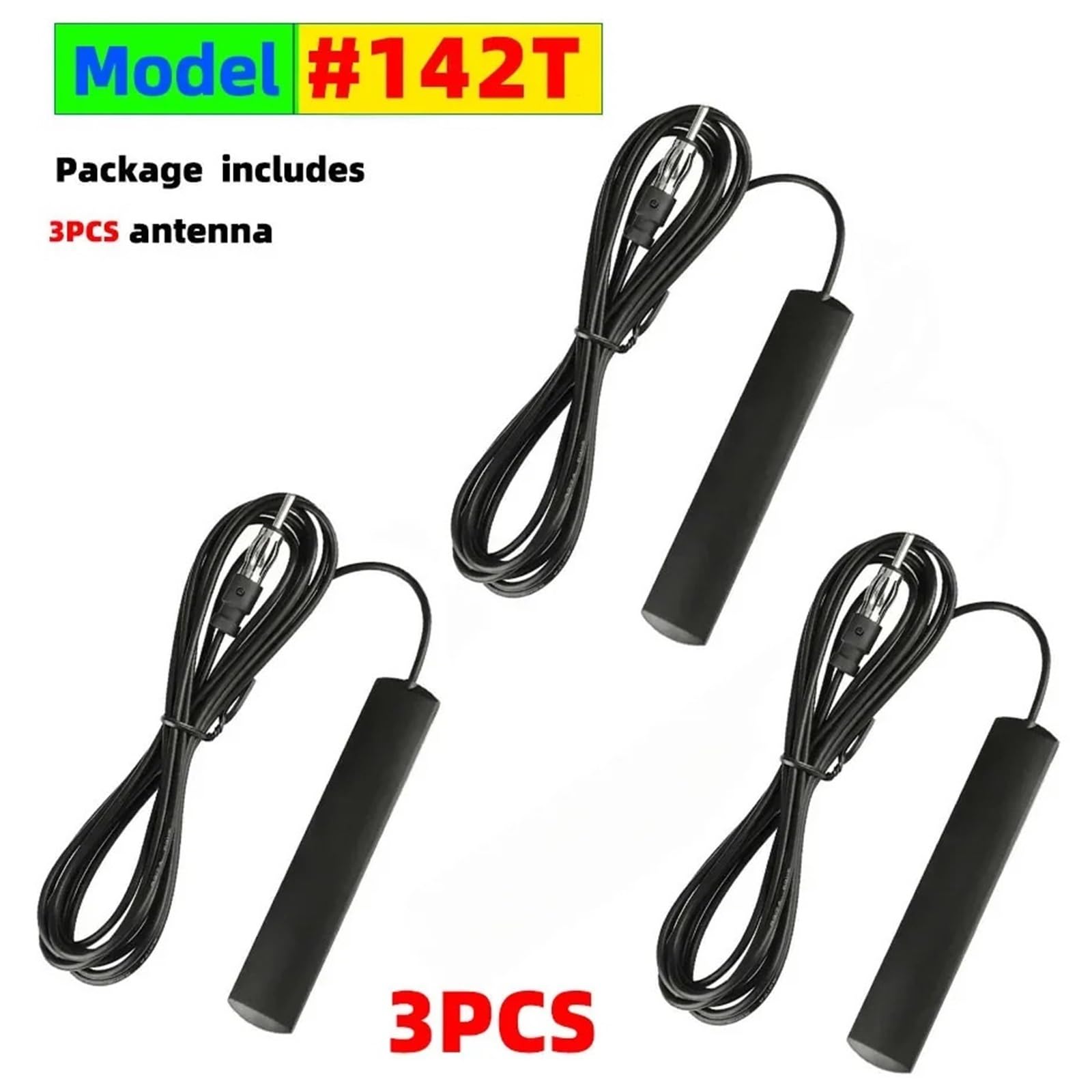 Anteny samochodowe Antena radia samochodowego FM, uniwersalna, długość 3 m, wzmacniacz sygnału, pojazd morski, łódź, kamper, urządzenie wzmacniające Antena samochodowa AM FM(3 PCS)