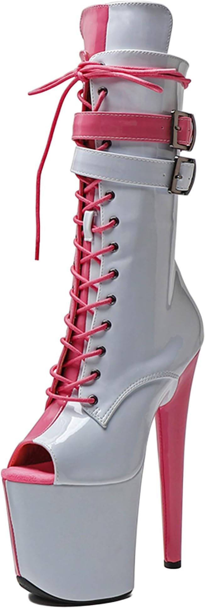 Women Pole Dancing Ankle Boots Shoes Heel, 20CM 8 Inch Exotic High Heel Platform Stiletto Boots