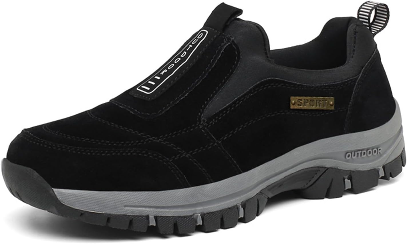 Men's Hiking Shoes Comfortable Waterproof Orthopedic Walking Shoes Slip on Outdoor Sneakers