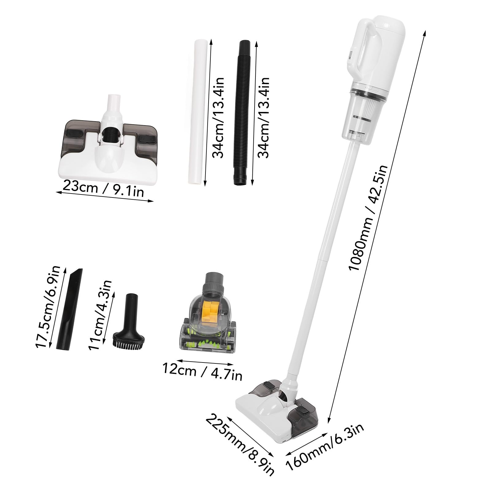 Yosoo 43000pa Suction Power Cordless Stick Vacuum Cleaner with Mop Combo, 2 in 1 Blower, 120W, Lightweight, for Hard Floors Carpet, Wet Dry with LED Display Voice Assistance