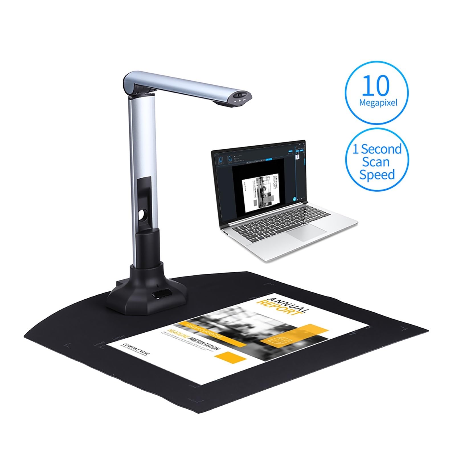 Scanner for documenti con fotocamera for USB ad alta velocità regolabile portatile A3, HD 10 megapixel for la banca a biblioteca 'ufficio in aula per Studio Commerciale