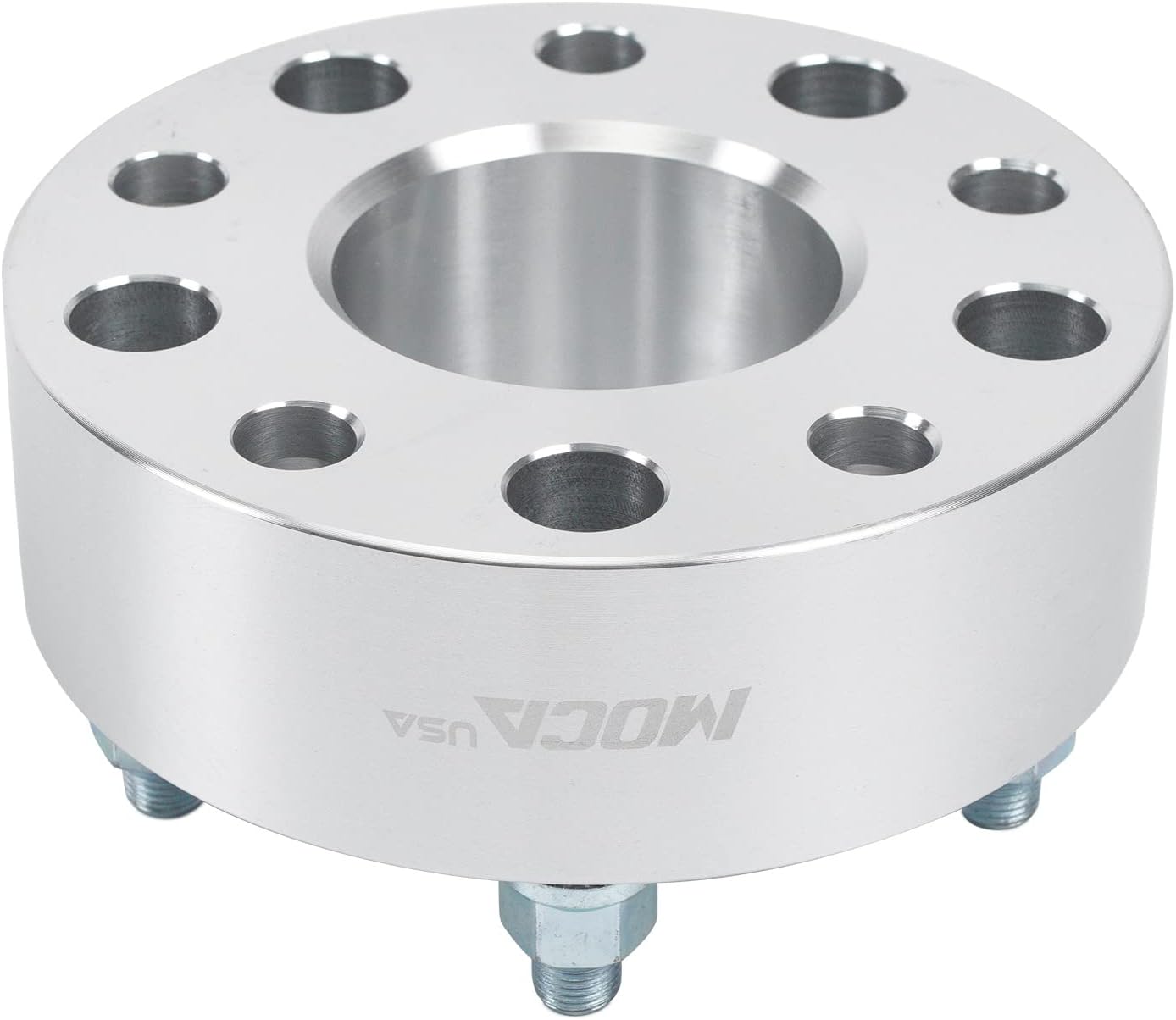 MOCA 50.8mm 5x127 Hubcentric Wheel Spacers (71.5mm Bore) - 1/2" x20 Studs Compatible with Jeep Commander Grand Cherokee Wrangler (Silver, Pack of 4)