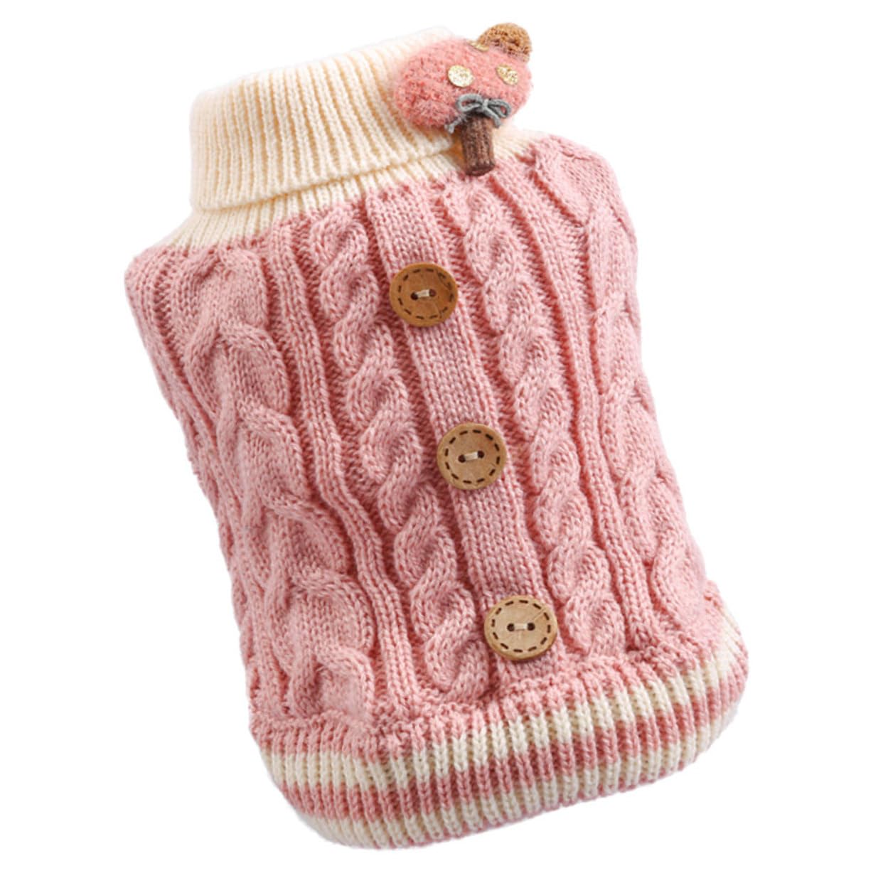 Vêtements pour chiens contre le froid : lot de 2 gilets en coton rose doux pour petit chiot
