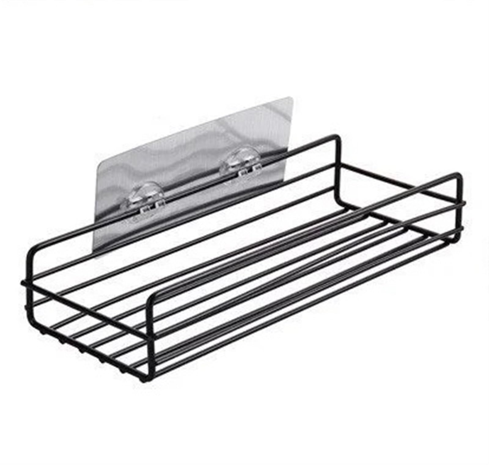 DHYUACN Shower Caddy Kitchen Bathroom Wall Storage Rack Metal Shower Gel Shampoo Stand Shelf(Black)