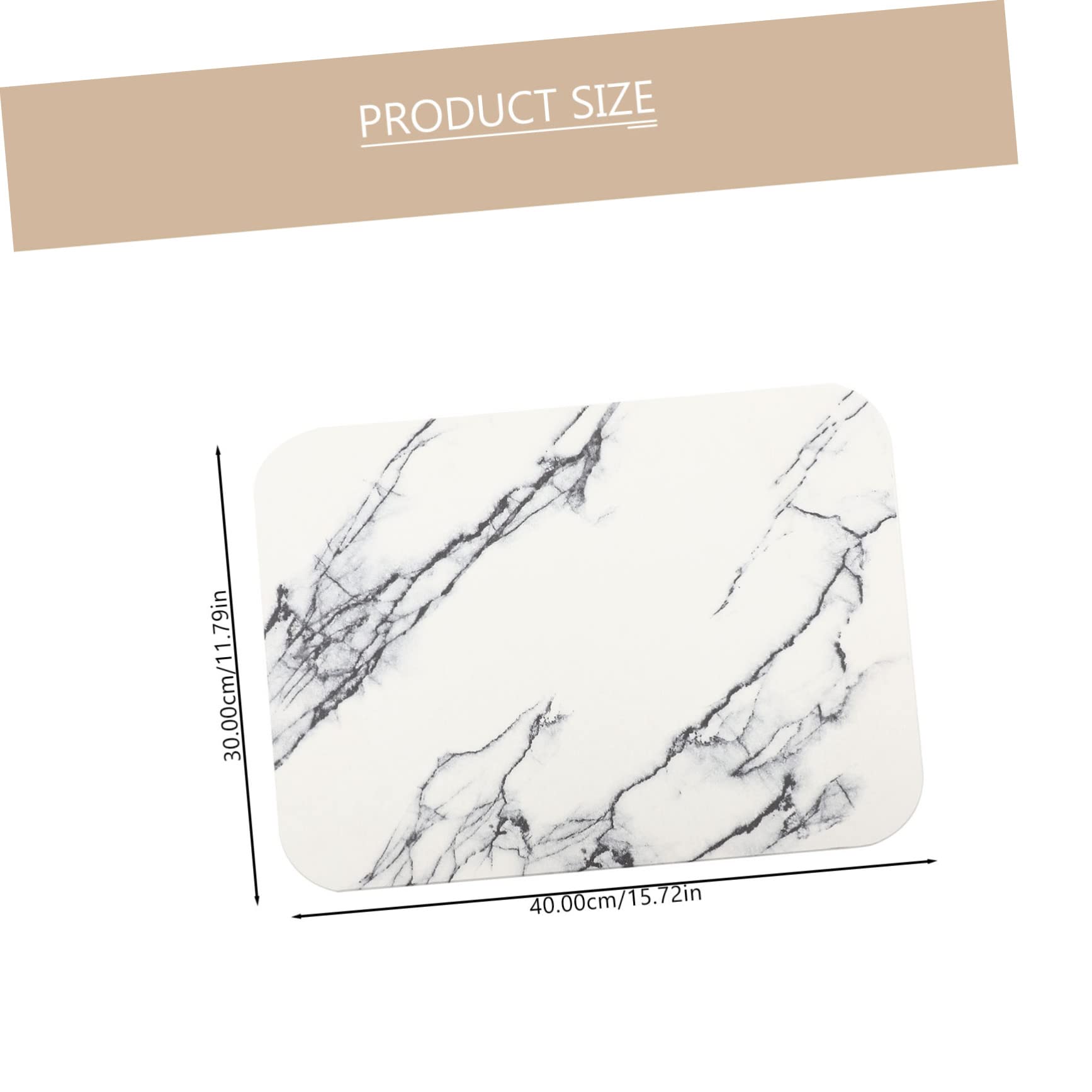 COLLBATH Tapis de Sol Absorbant Effet Marbre Tapis de Cuisine Antidérapant Décoratif pour Salle de Bain