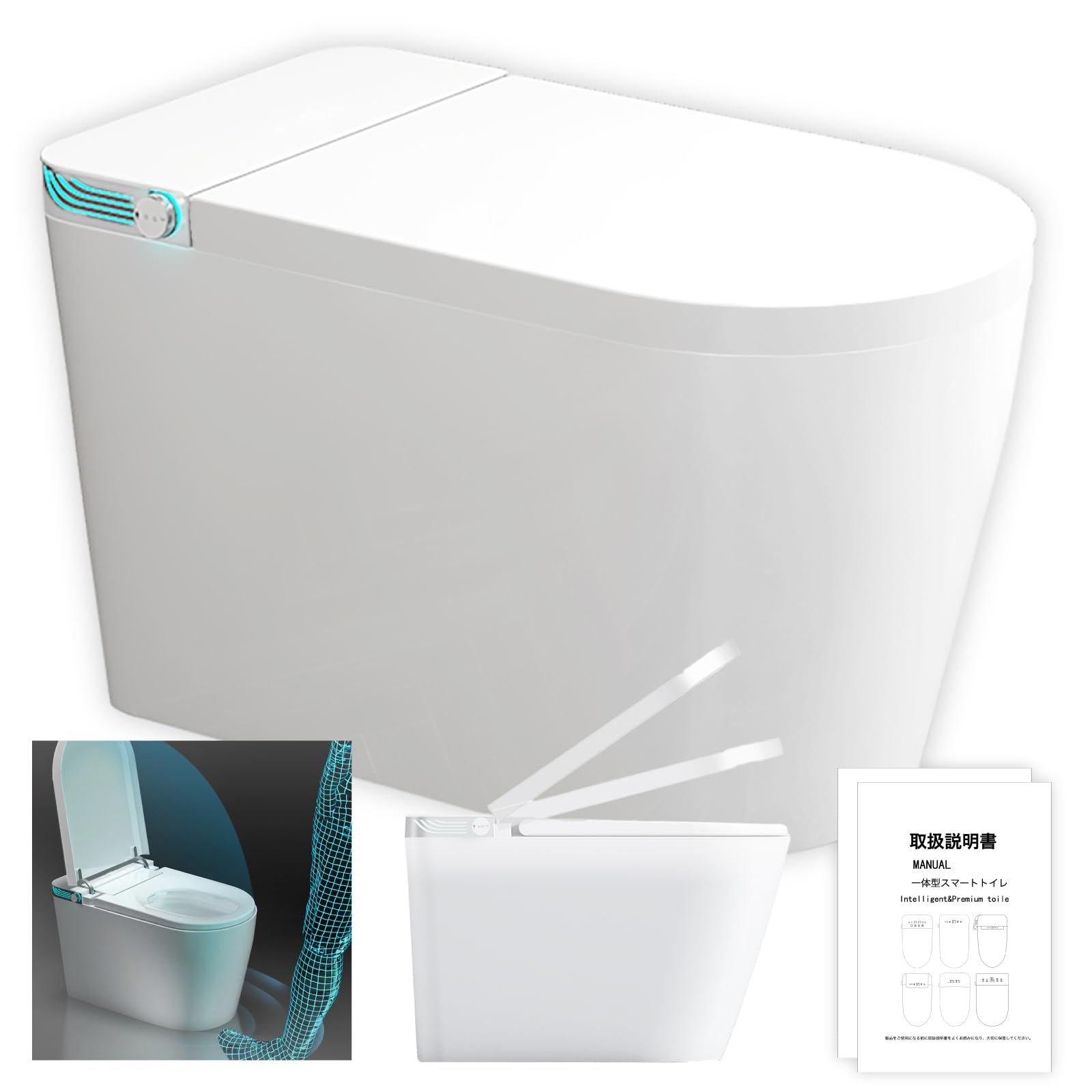 ＊りな＊MuMu全自動トイレ/ショート/ホワイト 未使用 Amazon.co.jp: MuMu トイレ 便器 便座 一体型便器 背面タンクレス 内蔵