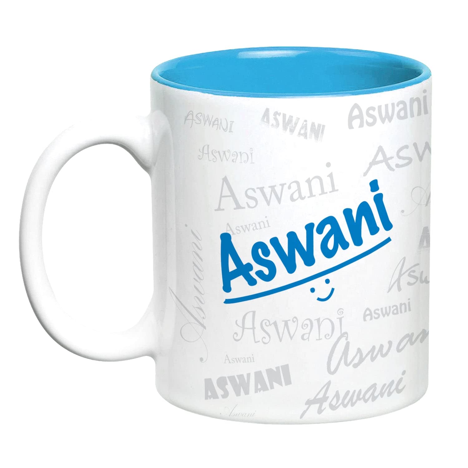 Hot Muggs Me Graffiti Mug - Aswani Personalised Name Ceramic, 315ml, 1 Unit