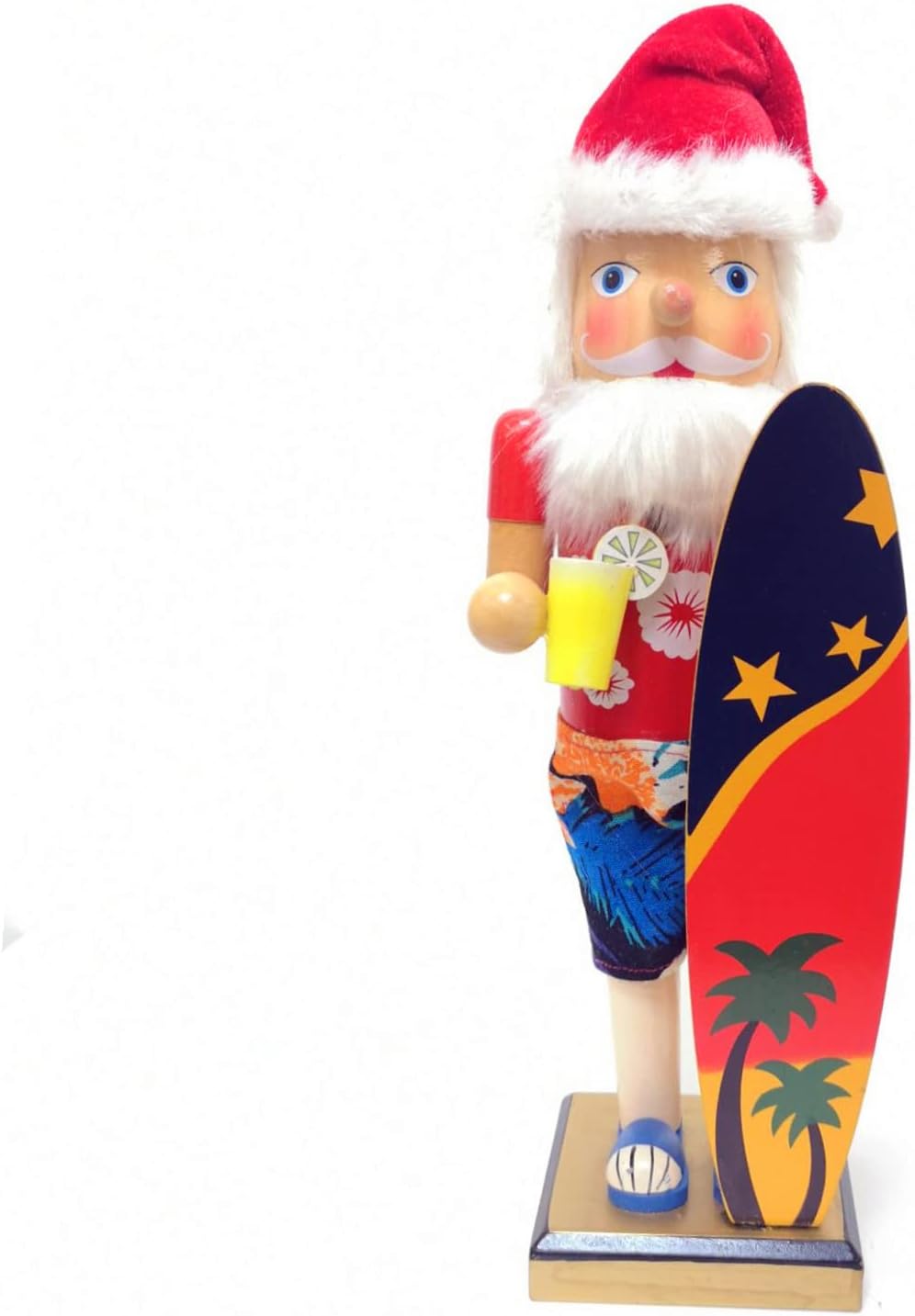 Beach Nutcracker Figures Christmas Ornaments Gift Wooden Beach Santa Hawaii Surfing