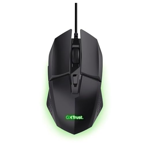 GXTrust 1109 Vylax Gaming Maus mit 6 Programmierbare Tasten, Mehrfarbige LED Beleuchtung, 200-6400 DPI, USB Kabel 150 cm, PC Maus mit Integrierte Software für Computer Laptop, Schwarz