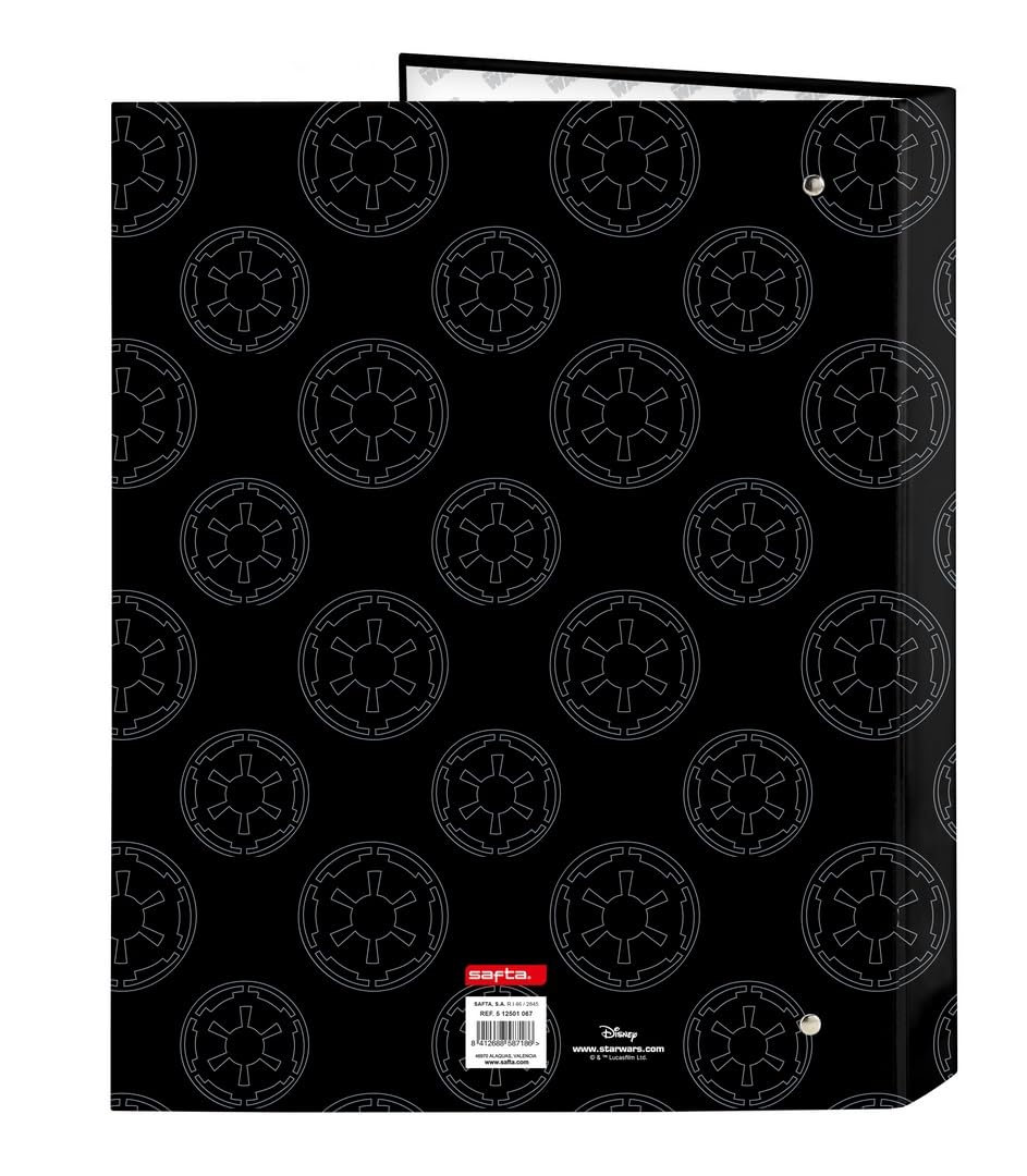 STAR WARS REBELLION Folder z 4 pierścieniami, idealny dla dzieci w różnym wieku, wygodny i wszechstronny, jakość i wytrzymałość, 26,5 x 33 cm, Czarny (Black), M, zwykły