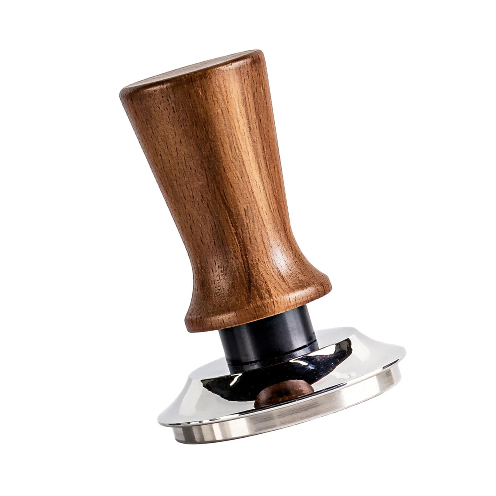 Whoasyst Professional Coffee Tamper with Threaded Base and Ergonomic Wood Grip for Even Espresso Extractions Coffee Tamper with Wooden Handle