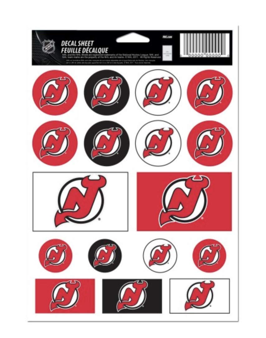 New Jersey Devils 12-Pack Mini Decal Stickers - Team Logo Vinyl Stickers For Cars, Laptops