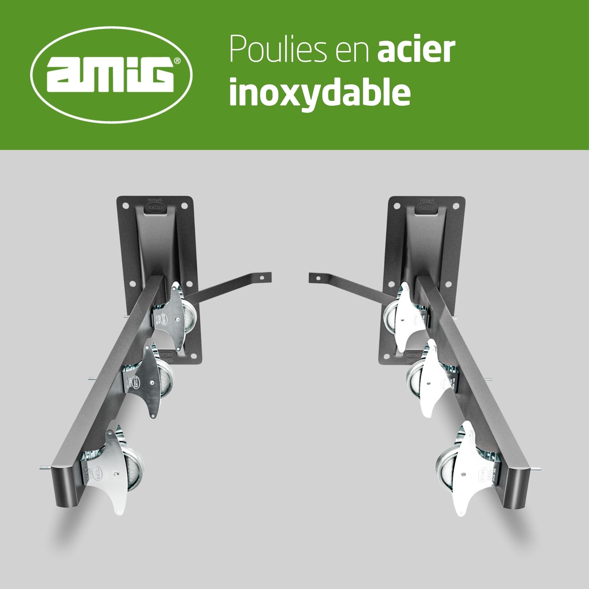 Amig - Étendoir Mural latéral Mod. 3 - Séchoir Mural Rabattable pour Linge - Structure résistante et Installation Pratique - 80 x 40 cm - Acier - Finition Noire