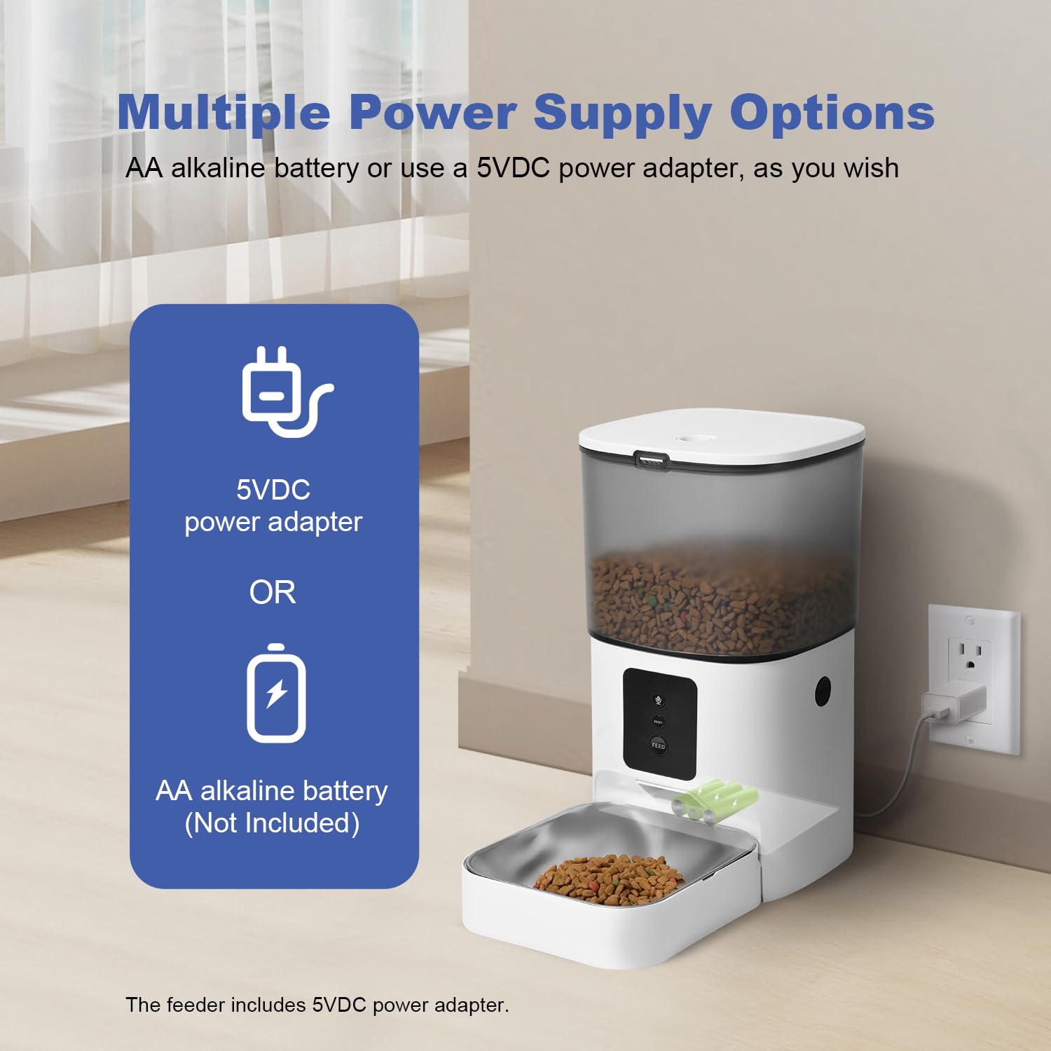 ANDOLL HOME Automatic Cat Feeder,4L Timed Cat＆Dog Dry Food Dispenser view 6