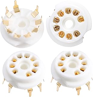 ERINGOGO 4pcs Nine-pin Tube Holder Audio Tube Valve Base Accessories for Tube Socket Saver Pcb Tube Electronic Tube Holder Socket Octal Valve Base Octagonal Valve Ceramics Electron Tube