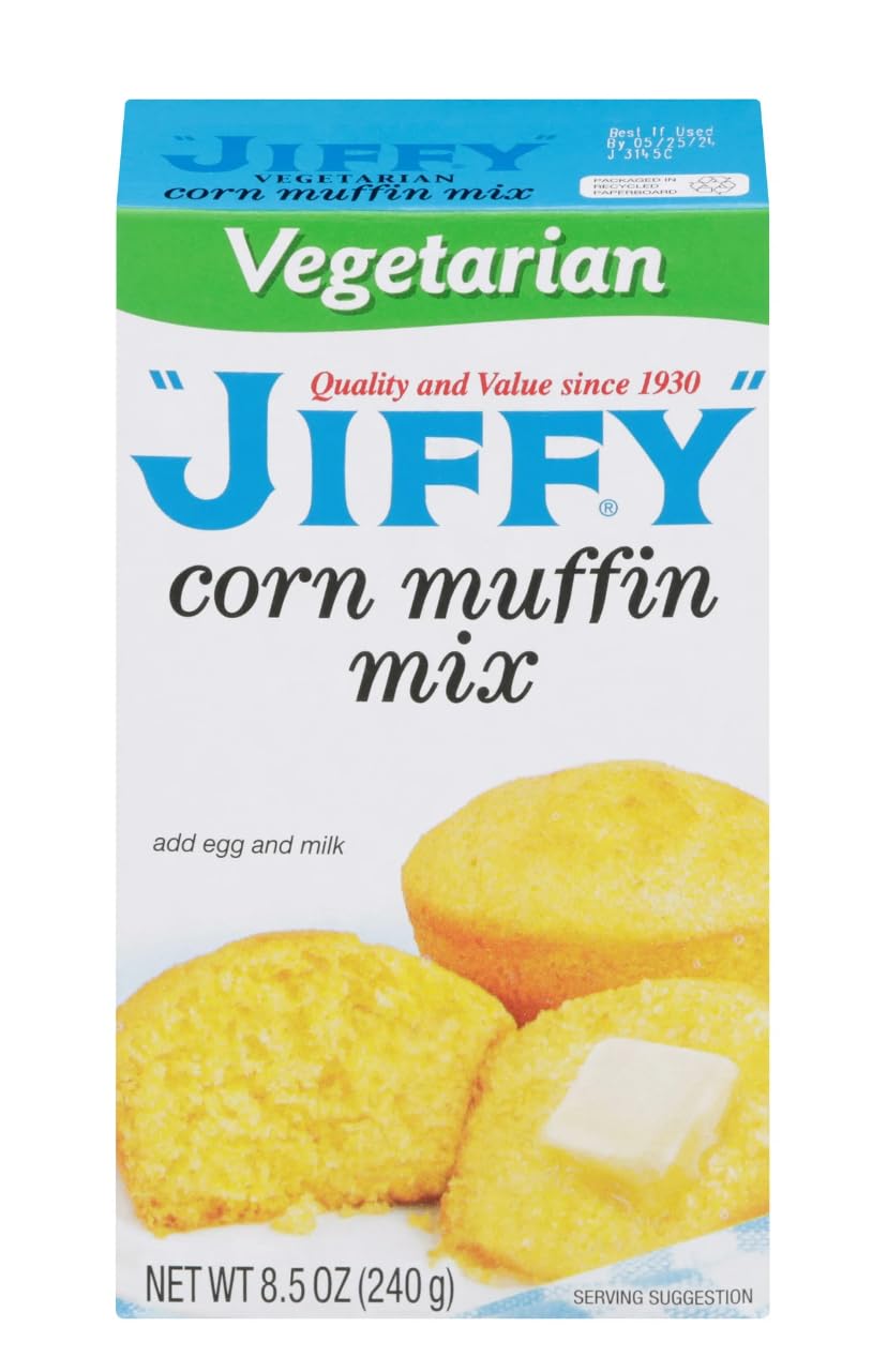 Jiffy Vegetarian Maíz Muffin Mix, 8.5 oz (Paquete de 4)