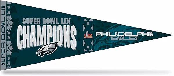 Rico Industries NFL Football Philadelphia Eagles 2025 Super Bowl Champs 12" x 30" Felt Wall Décor Pennant - Great for Home/Bed Room/Man Cave Décor