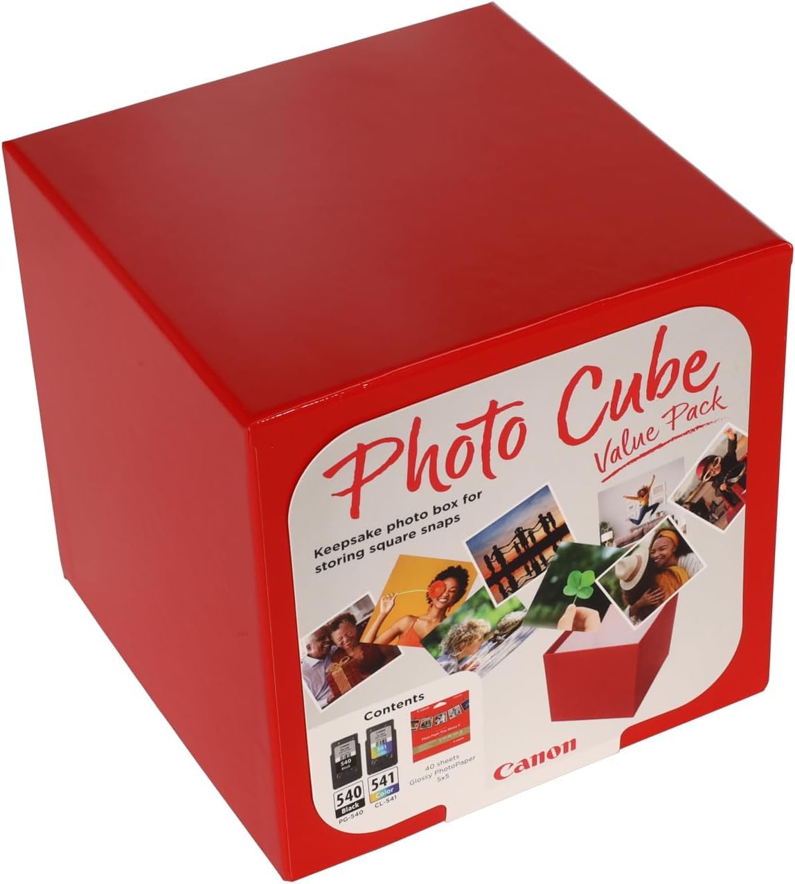 Canon Photo Cube PG-540 + CL-541 + carta fotografica lucida II PP-201 5 x 5 (40 fogli) – compatibile con stampanti PIXMA