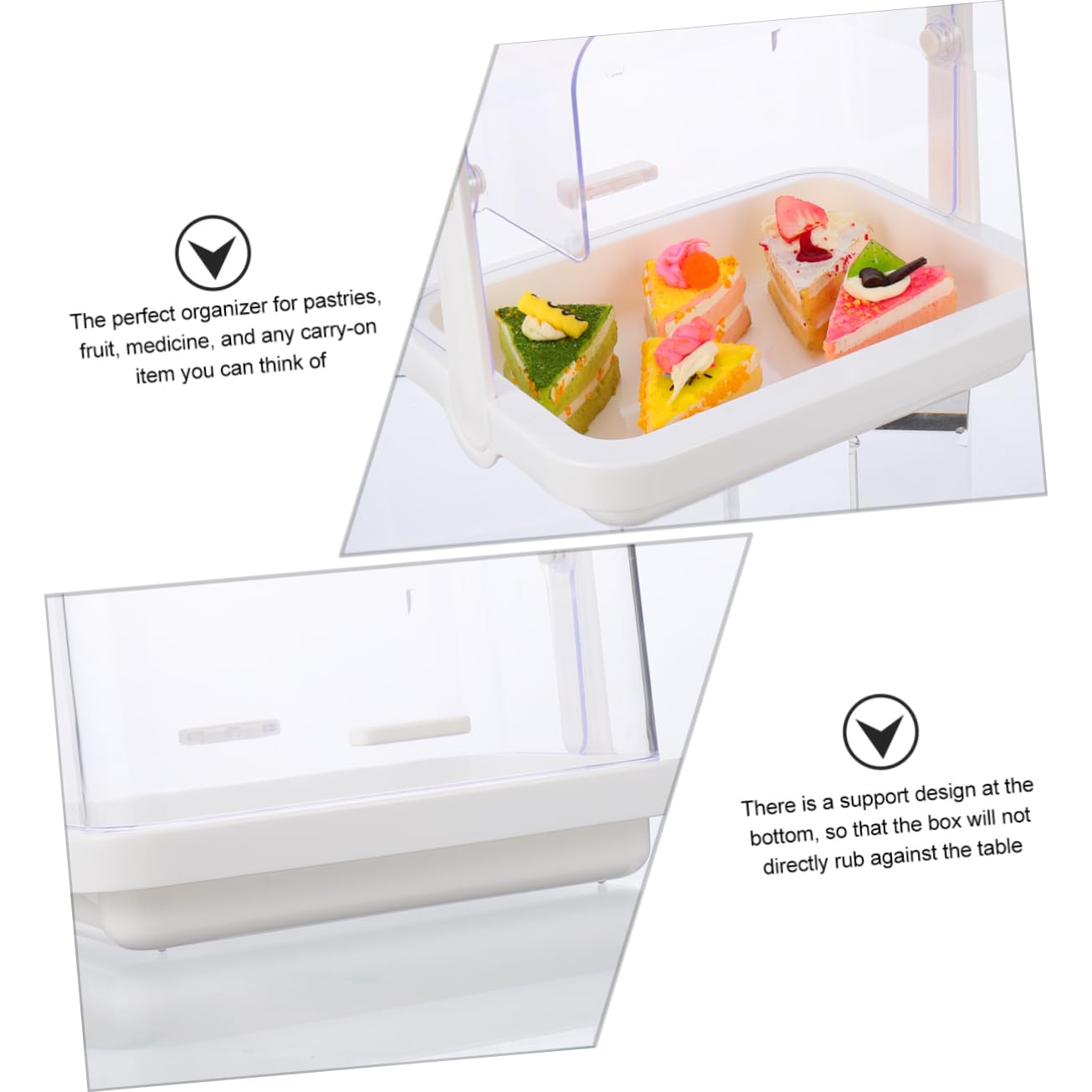 OFFSCH 1Pc Cake Tasting Cover Stand Portable Hand Held Dessert Display Box Food Grade Container for Special Events and Parties Dust with Lightweight Design