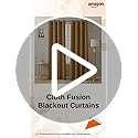 Image of Cloth Fusion 90% Blackout Door Curtains 7 Feet Long Set of 2, Room Darkening Parda with Stainless Steel Grommets for Home Decor (7x4 Feet, Mustard)