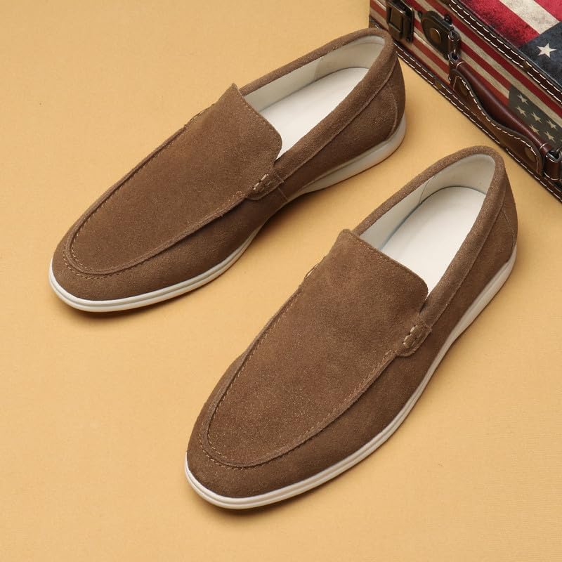 Santimon Men's Suede Loafers Slip-On Casual Shoes Soft Flat Sole Comfortable Driving Office Shoe - Image 4