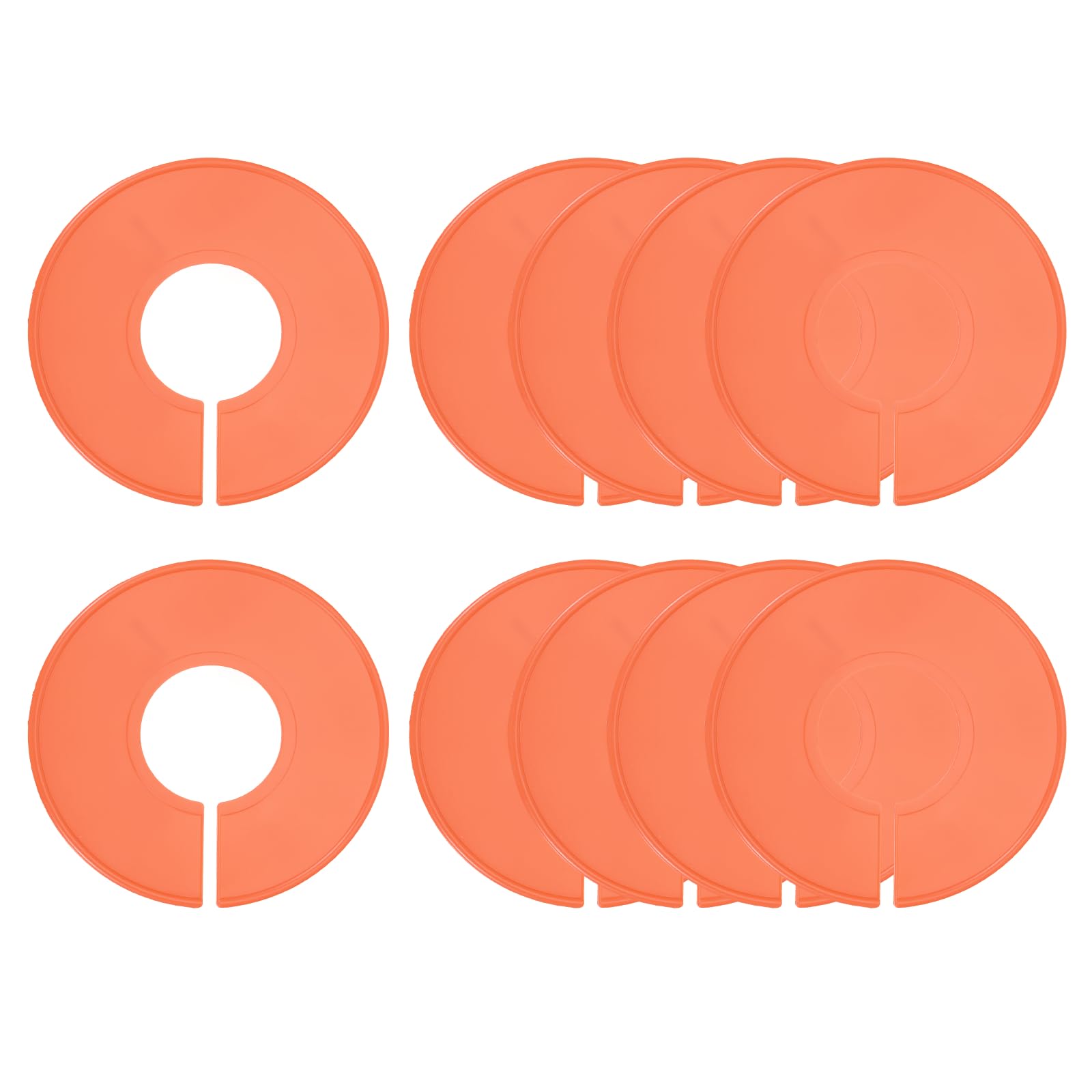 sourcing map 10 Pcs Clothes Dividers,Round Closet Rack Dividers Clothing Rack Size Dividers Blank Labels Writable & Reusable for Hanging Clothes Sorting Size, Orange