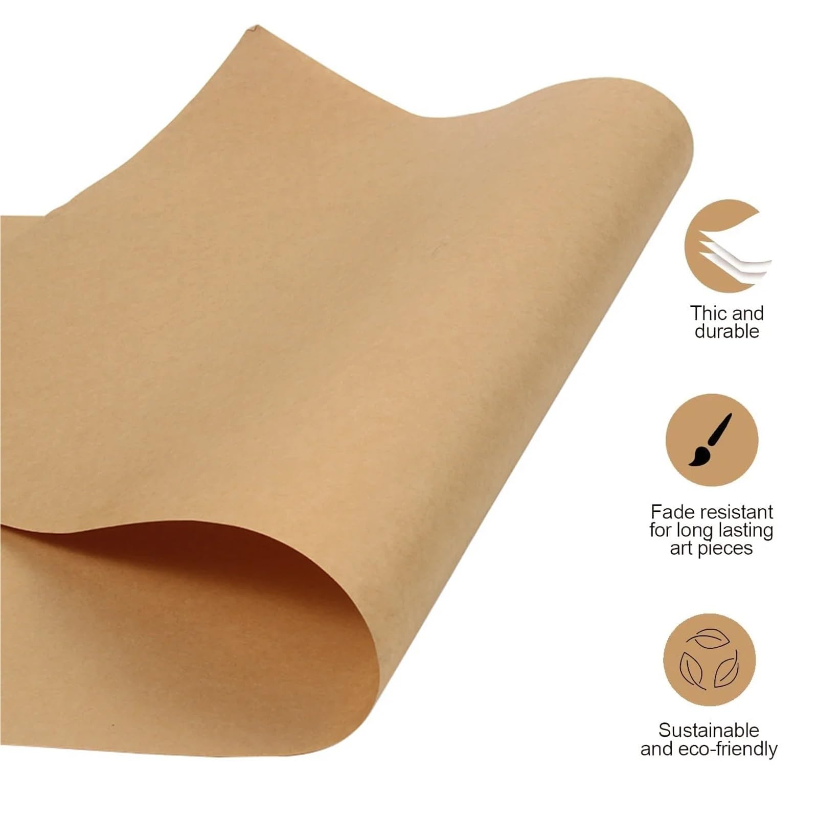 Lot de 2 rouleaux de papier cadeau kraft marron de 10 m pour emballage cadeau, déménagement, loisirs créatifs, papier d'emballage cadeau épais (marron, 50 cm x 10 m)