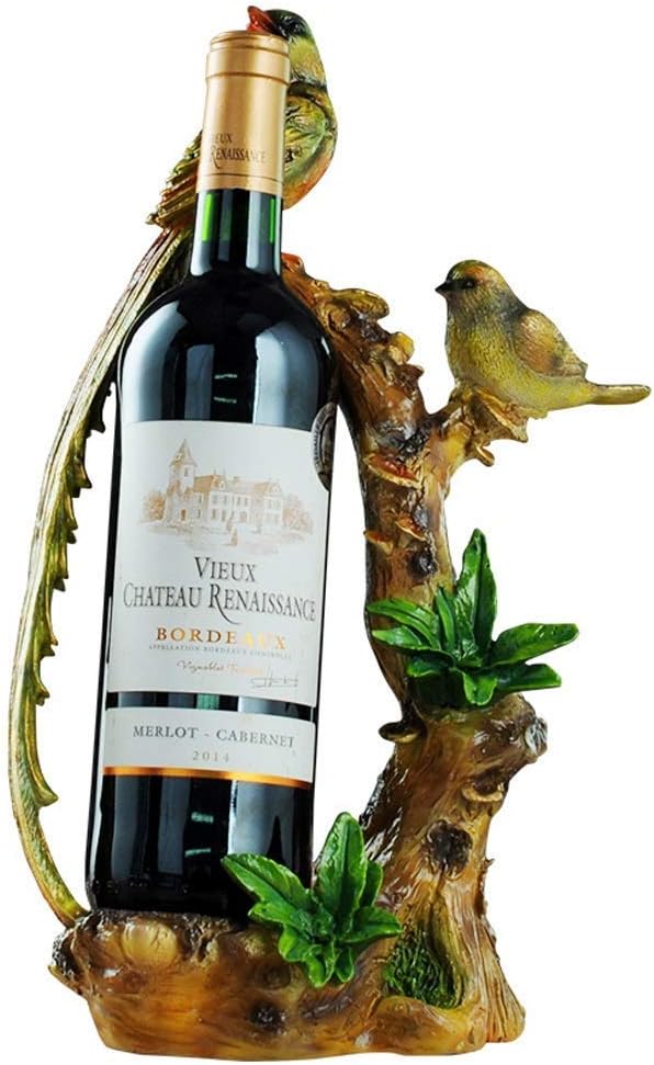 Rustic Countertop Wine Bottle Holder Table Top Home Decor Free Standing Wine Racks Stand Sturdy Resin h 36 cm