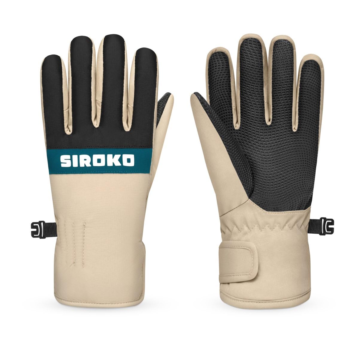 SIROKO Guantes térmicos esquí niños esquí y Nieve Whiz Beige