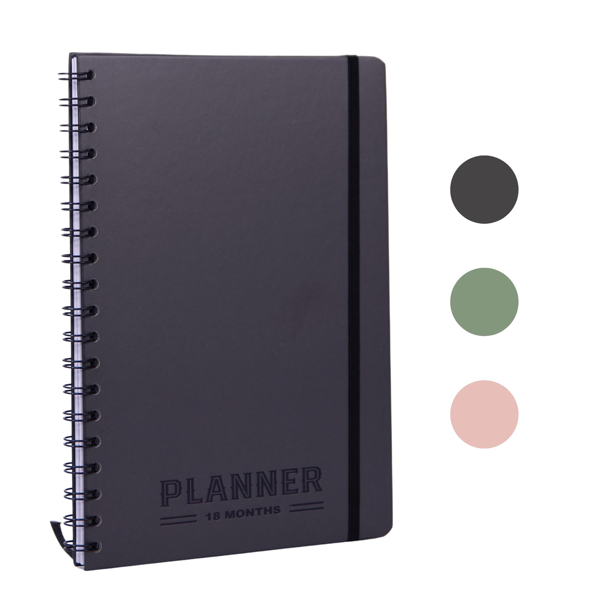 Undated Monthly Planner 2025-2026 - 18 Month Monthly Calendar Planner Book for School Office and Home - Hardcover Blank Planners for Goals Tasks and Dates - B5(6.9" x 9.8") Black