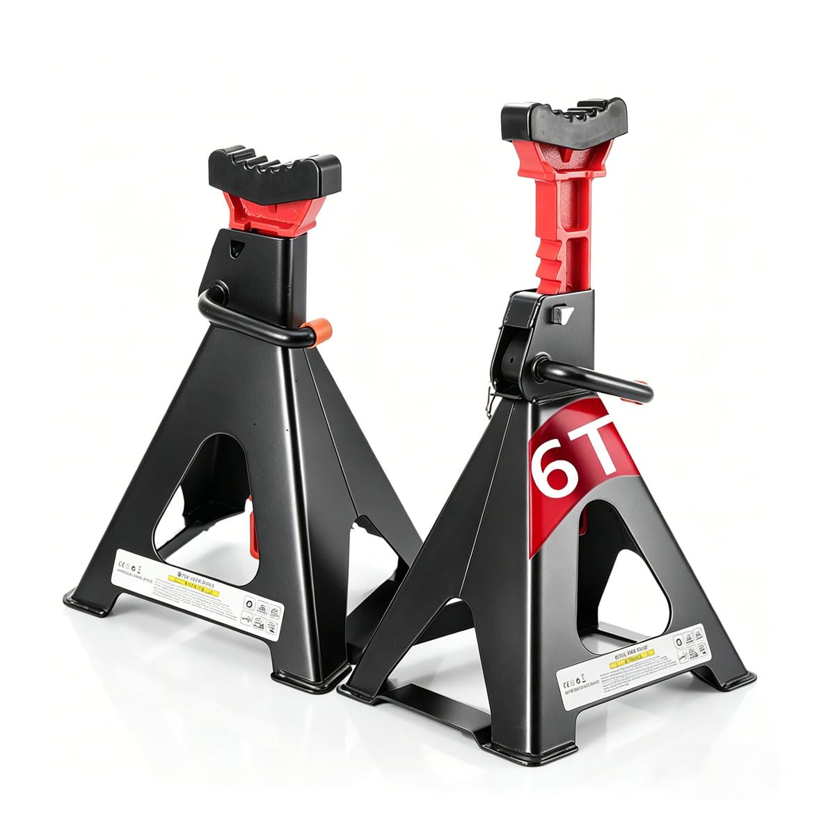 Chandelles Voiture 6T, Hauteur Réglable 390-585mm | Chandelles à Crémaillère, Chandelles en acier pour Soulever des Véhicules Auto SUV Atelier Dépannage