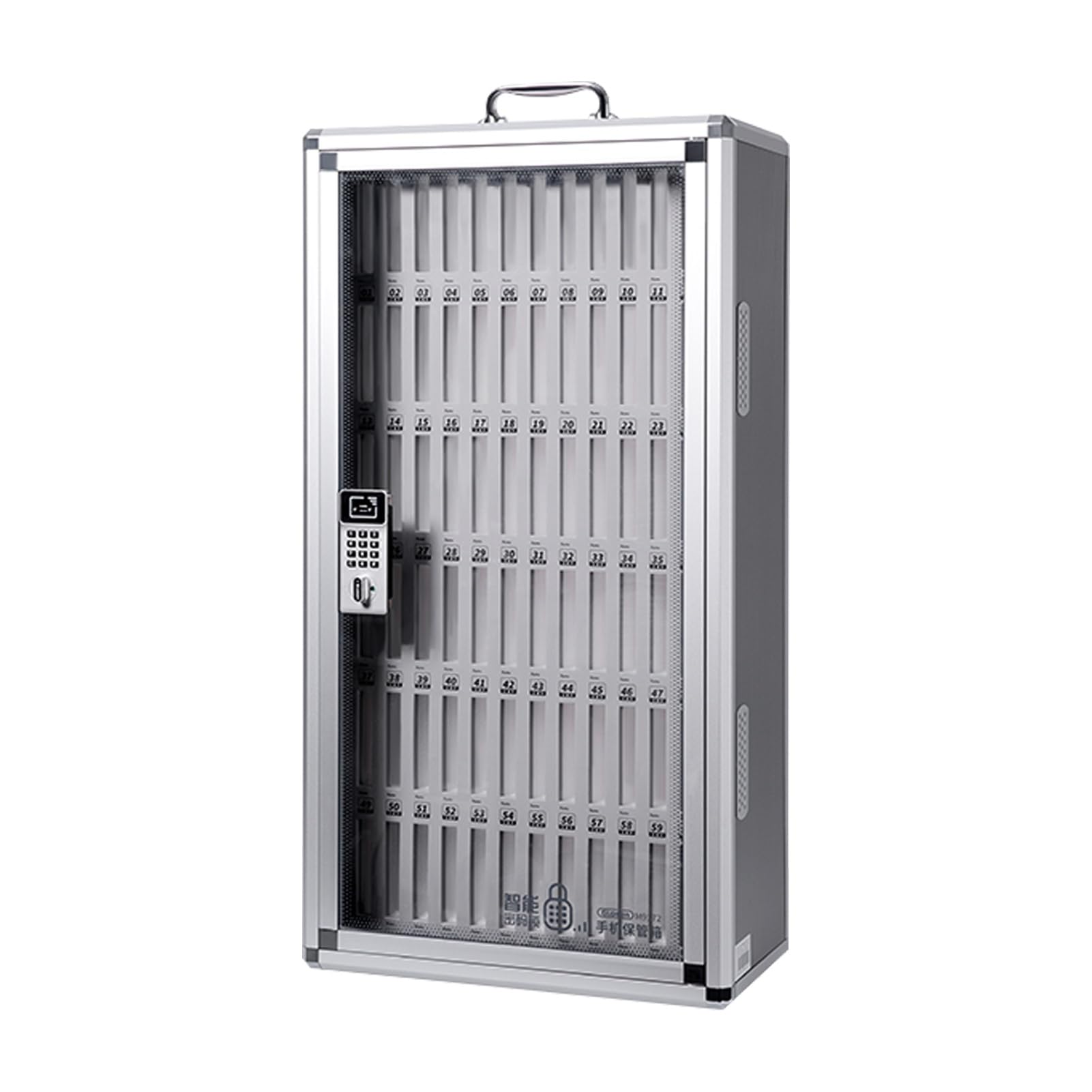 Meuble rangement smartphone 72 compartiments armoire aluminium sécurisée pour entreprise