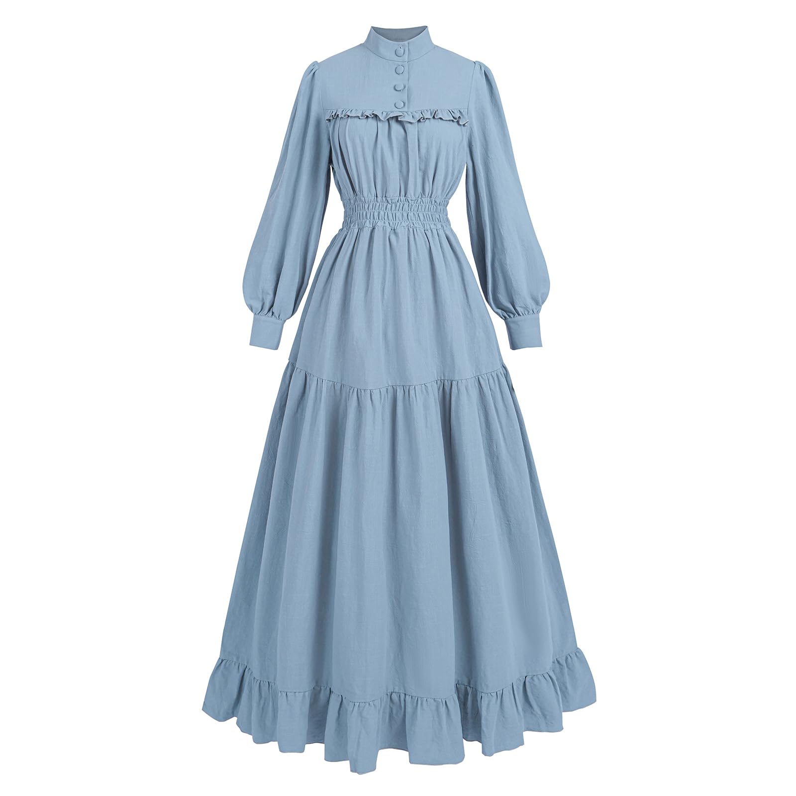 LTAKK Women's Victorian Dress A Line Edwardian Costume for Ball Blue XXL