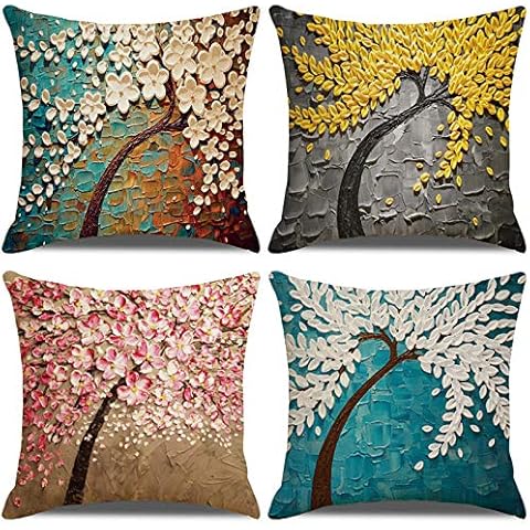 Juego de 4 Fundas de Cojín LAXEUYO 45x45 cm Cover