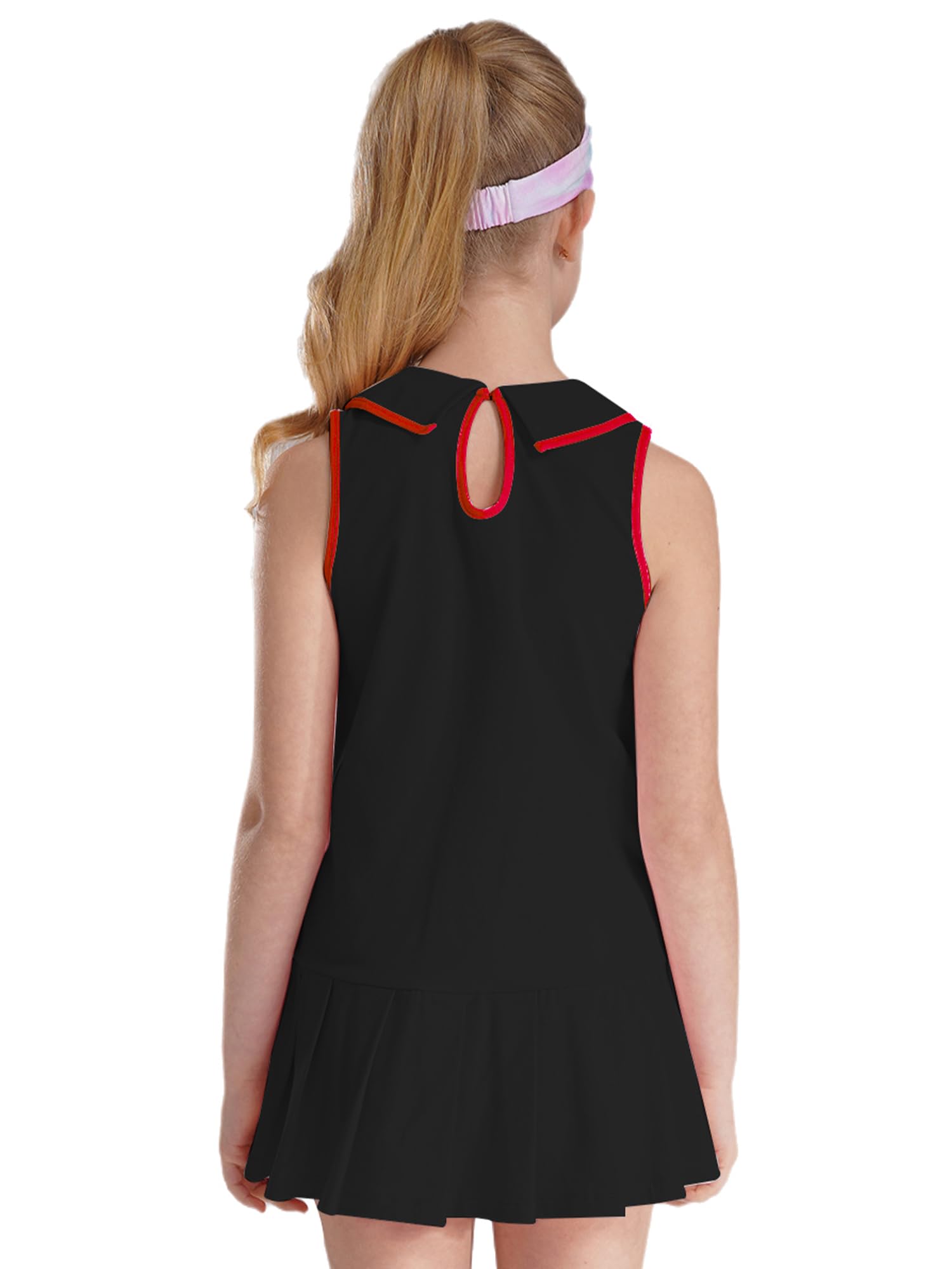 Vestido de tenis para niña, sin mangas, para niños, ropa deportiva de baile, ropa deportiva de verano, bádminton, correr, entrenamiento, ropa de entrenamiento