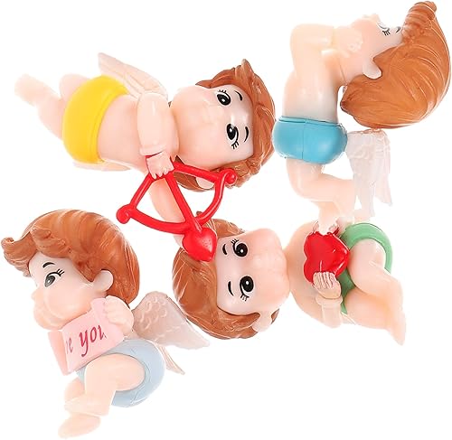 4 piezas de Cupido Pareja Miniaturas, Decoración de Jardín Miniatura, Figuritas Coleccionables, Cupido Jardín Miniatura Mesa Pastel Ornamento de