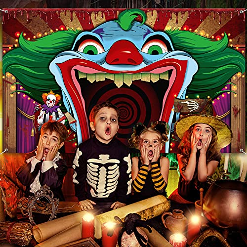 Irenare Halloween Clown Decorations Scary Carnival Backdrop,Creepy - image 5