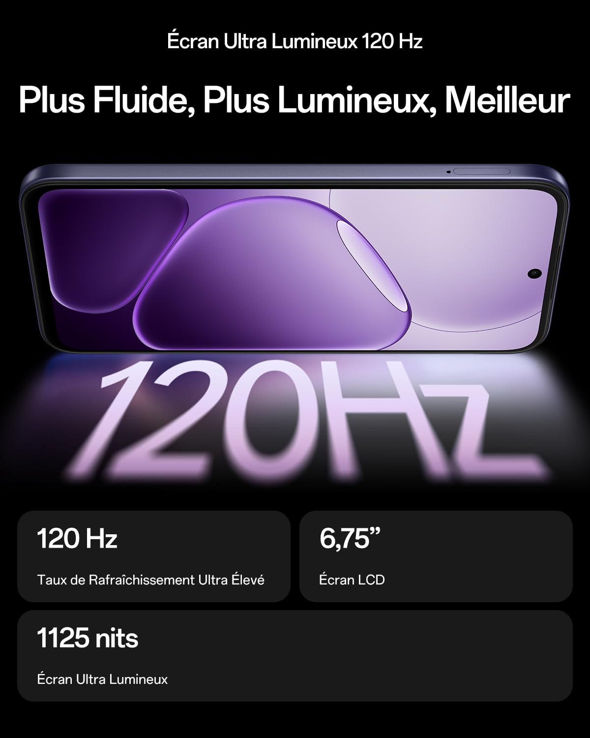 OPPO A6k 4G Android Unlocked Smartphone, 4+256Go, 6,75" 120Hz Ultra Bright Display, 50MP Ultra-Clear Camera, 6100mAh Batterie, 48-Mois Fluency, Snapdragon 685, IP64 Water Resistant, Crystal Black