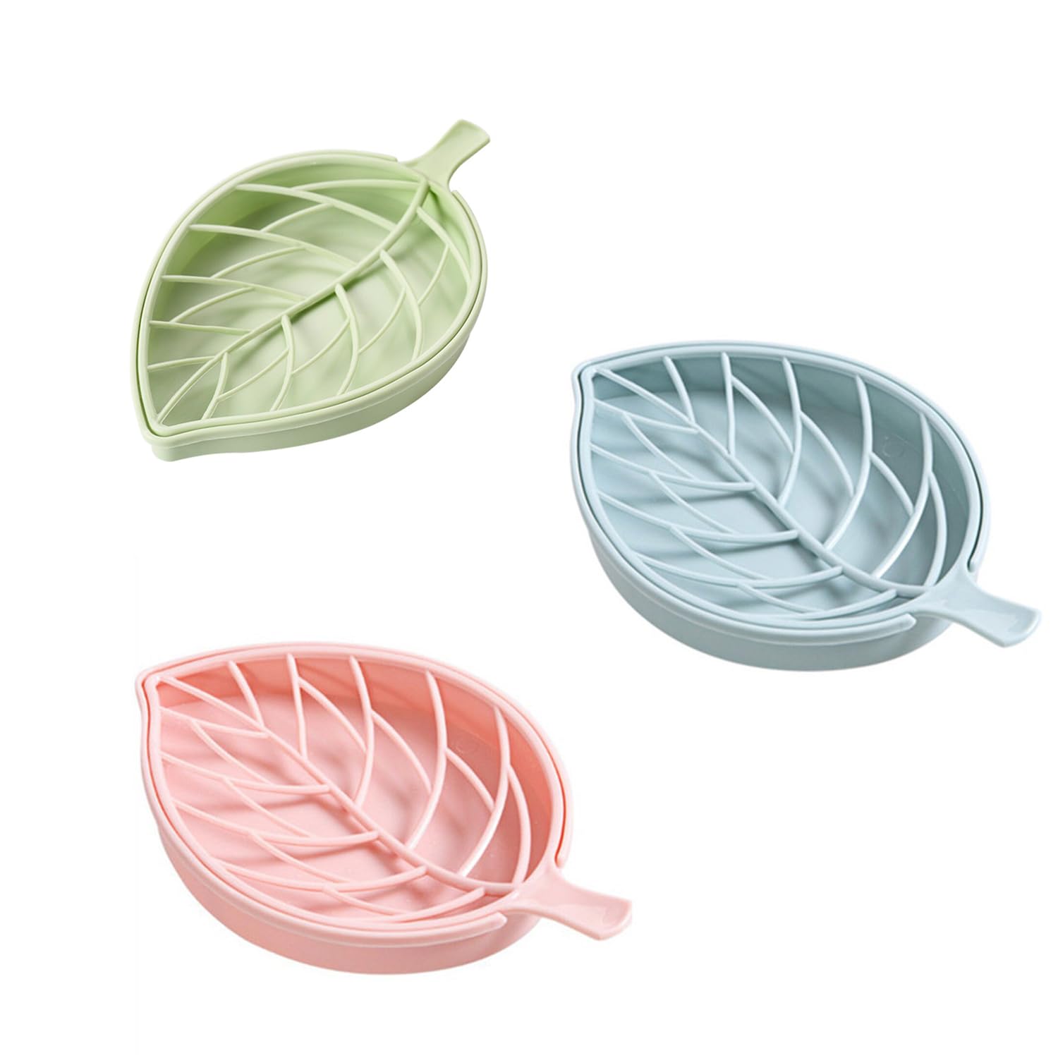 Success Stationery 3Pcs Beautiful Leaf Shape Double Layer Soap Dish Case Holder Bathroom Accessories (Soap Dish - Set of 3) (B09NSR8G1K) Amazon Price History, Amazon Price Tracker