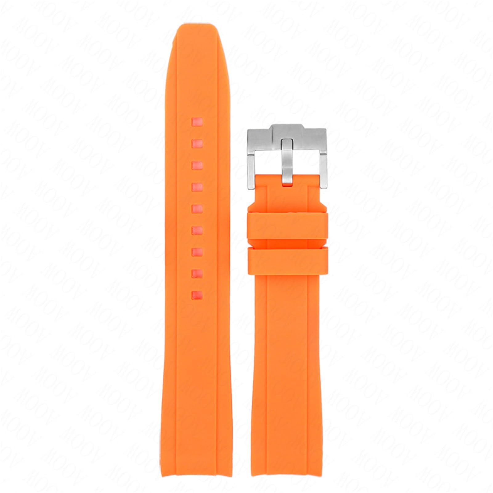 Cinturino in caucciù con estremità curva 18/19/20/21/22mm cinturino universale in silicone sportivo morbido impermeabile sostituisci cintura braccialetto per uomo donna(Orange,19mm)