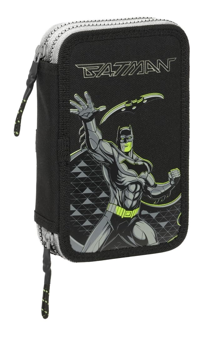Safta BATMAN GAME OVER – Children's School Pencil Case, Pencil Case with Colours, with 29 Tools Included, Ideal for Children from 5 to 14 Years, Comfortable and Versatile, Quality and Resistance, 12.5