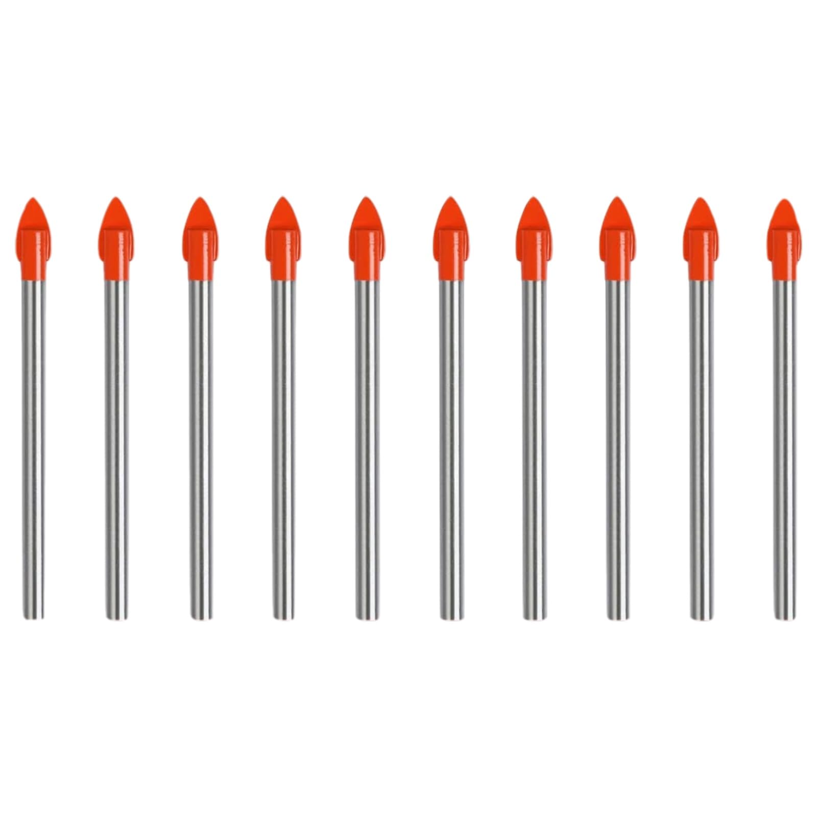 HXOOXH 10Pcs 6mm Glass Tile Drill Bits, Tungsten Carbide Spear Head Drill Bit with Round Shank, Titanium Coated Drill for Glass Ceramic Porcelain Marble Mirror, DIY Home Improvement Drilling Tool
