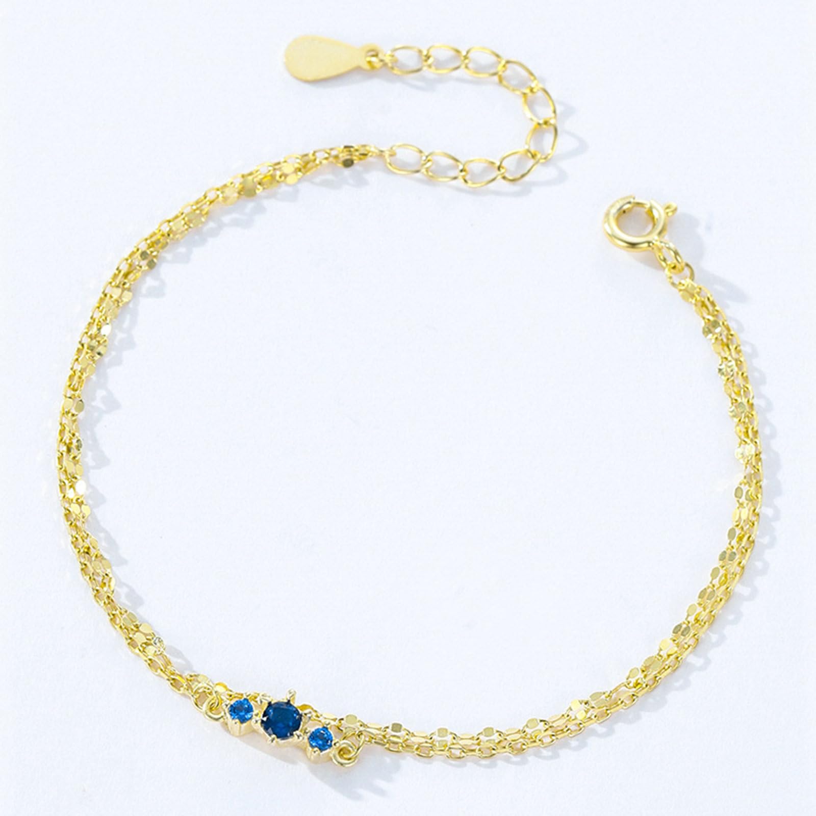 Pulsera de oro 750 585 375 para mujer, 21-23 cm