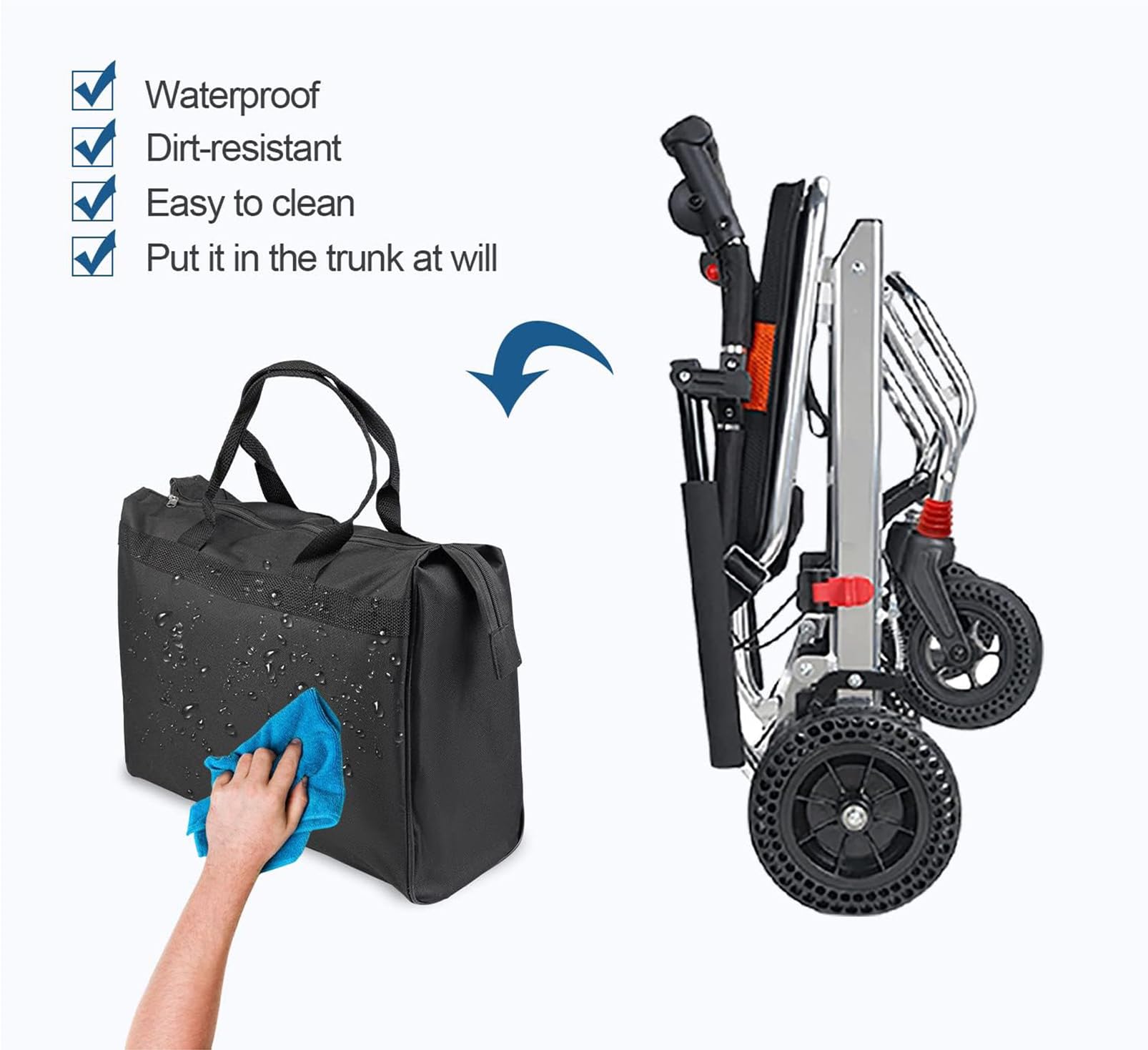 Silla de Ruedas Plegable Portátil Sillas de Ruedas Plegable Ligera de Paseo Silla Ruedas de Aleación de Aluminio para Personas Mayores Silla con Ruedas para Minusválidos