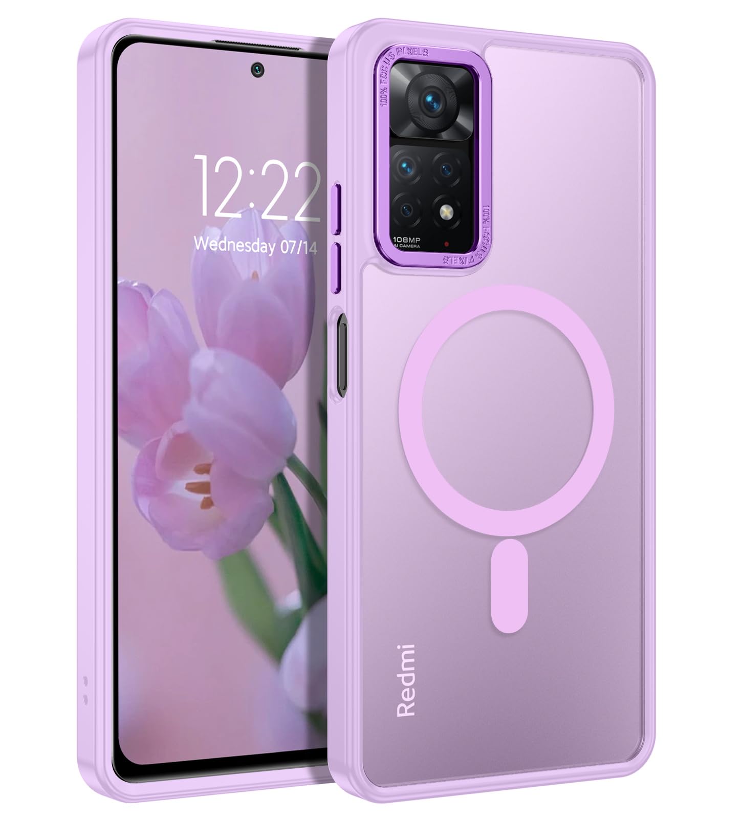 XINYEXIN Coque pour Xiaomi Redmi Note 11S 5G avec Anneau Support Rotatif à 360 Degrés, Souple