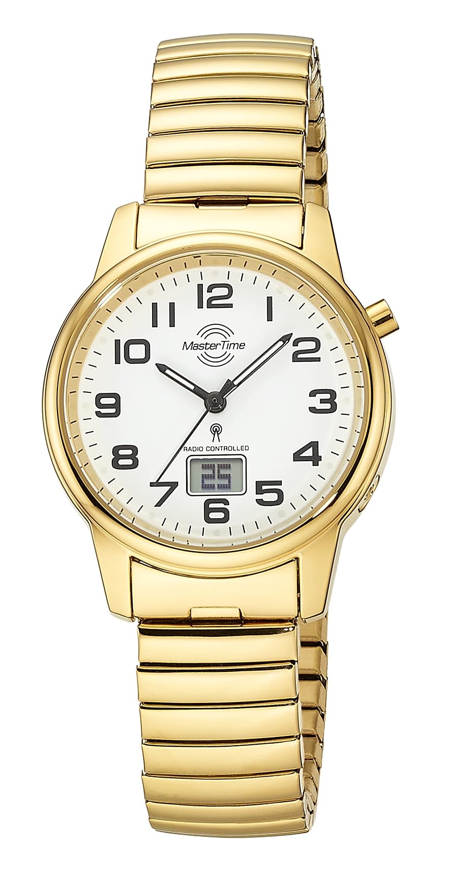 Master Time Funk Quarz Damen Uhr Analog mit digitalem Datum mit Edelstahl Armband MTLA-10947-12Z